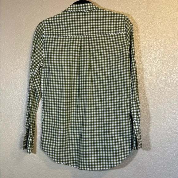 J. Crew Olive Checkered Button Down Shirt - Picture 5 of 5